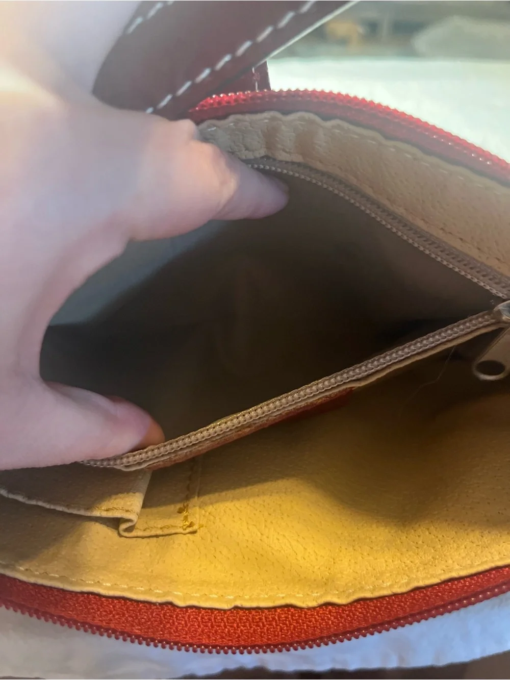Genuine Red Leather Shoulder Bag with Buckle Accent (Made/From Italy).